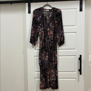 Lovestitch Floral Button-Down Midi Dress